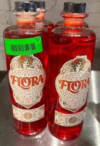 DESCRIPTION: (4) BOTTLES OF FLORA APERITIVO ADDITIONAL INFORMATION RETAILS FOR $34 EACH LOCATION: UPSTAIRS THIS LOT IS: SOLD BY THE PIECE QTY: 4