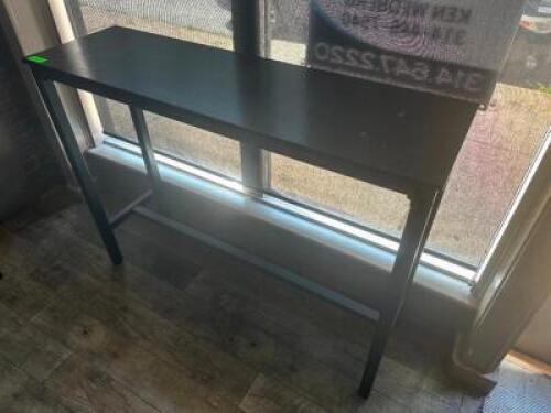 DESCRIPTION: 52" X 16" COUNTER HEIGHT ACCENT TABLE SIZE 52" X 16" X 40" LOCATION: BAR / MAIN FLOOR QTY: 1