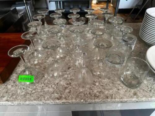 DESCRIPTION: (1) LOT OF ASSORTED BAR GLASS WARE. LOCATION: BAR / MAIN FLOOR THIS LOT IS: ONE MONEY QTY: 1