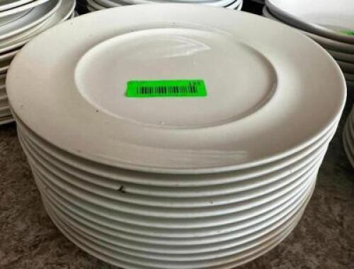 DESCRIPTION: (12) 11" CHINA PLATES BRAND / MODEL: VILLEROY & BROCH 0174 SIZE 11" LOCATION: BAR / MAIN FLOOR THIS LOT IS: SOLD BY THE PIECE QTY: 12