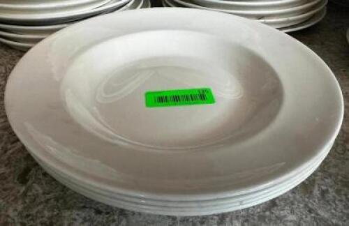 DESCRIPTION: (4) 11 1/2" CHINA PLATES BRAND / MODEL: SYRACUSE 842 SIZE 11 1/2" LOCATION: BAR / MAIN FLOOR THIS LOT IS: SOLD BY THE PIECE QTY: 4