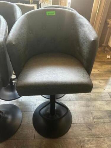 DESCRIPTION: (2) 30" GREY PADDED BARREL BACK BAR STOOLS BRAND / MODEL: NANJING SIZE 30" LOCATION: BAR / MAIN FLOOR THIS LOT IS: SOLD BY THE PIECE QTY: