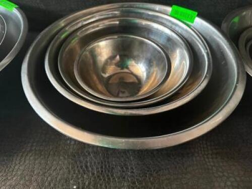 DESCRIPTION: (4) PIECE STAINLESS MIXING BOWL SET LOCATION: MAIN FLOOR THIS LOT IS: SOLD BY THE PIECE QTY: 4