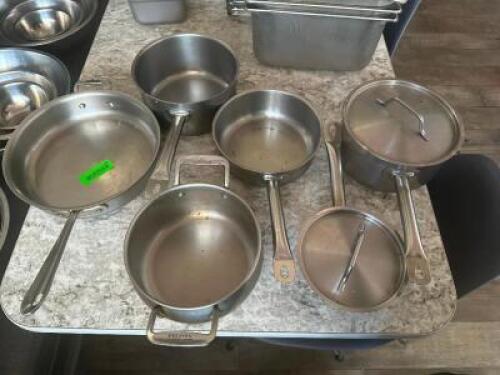 DESCRIPTION: (6) ASSORTED STAINLESS SAUCE POTS ADDITIONAL INFORMATION FOR INDUCTION RANGE LOCATION: MAIN FLOOR THIS LOT IS: SOLD BY THE PIECE QTY: 6