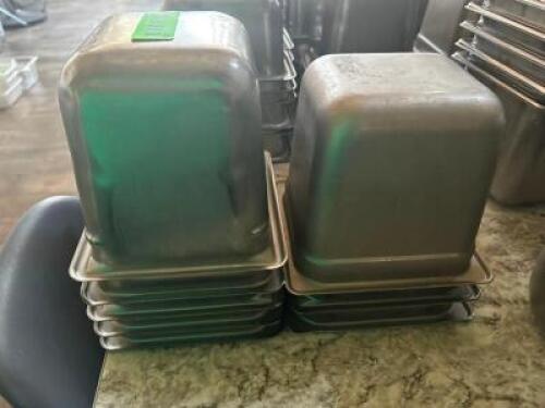 DESCRIPTION: (8) 1/6 SIZE STAINLESS INSERTS SIZE 6" DEEP LOCATION: MAIN FLOOR THIS LOT IS: SOLD BY THE PIECE QTY: 6