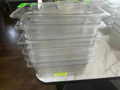 DESCRIPTION: (6) 1/3 SIZE PLASTIC INSERTS SIZE 6" DEEP LOCATION: MAIN FLOOR THIS LOT IS: SOLD BY THE PIECE QTY: 6