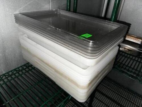 DESCRIPTION: (6) 3 GALLON PLASTIC CONTAINERS W/ LIDS LOCATION: KITCHEN THIS LOT IS: SOLD BY THE PIECE QTY: 6