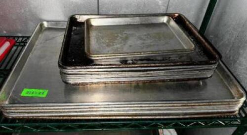 DESCRIPTION: (12) ASSORTED SHEET PANS LOCATION: KITCHEN THIS LOT IS: SOLD BY THE PIECE QTY: 12