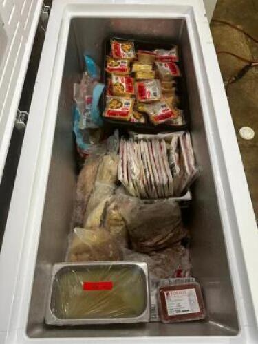 DESCRIPTION: CONTENTS OF (3) DEEP FREEZER - ALL FULL OF FOOD. ADDITIONAL INFORMATION SEE ADDITIONAL IMAGES. LOCATION: BASEMENT QTY: 1