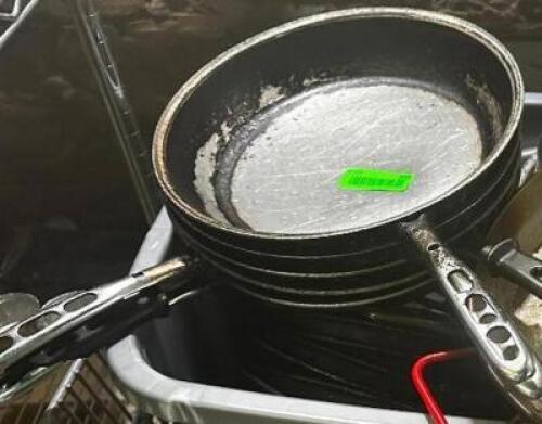 DESCRIPTION: (5) 10" SKILLETS LOCATION: BASEMENT THIS LOT IS: SOLD BY THE PIECE QTY: 5