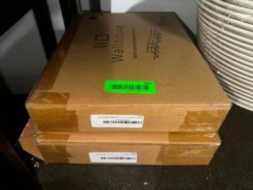 DESCRIPTION: (2) BOXES OF WALLNITURE UNDER SHELF GLASS RAILS LOCATION: BASEMENT THIS LOT IS: ONE MONEY QTY: 1
