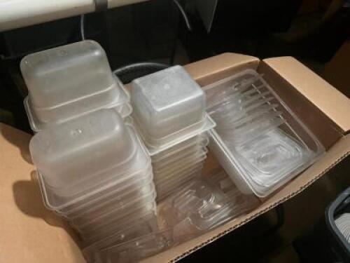DESCRIPTION: (1) BOX OF ASSORTED PLASTIC INSERTS. LOCATION: BASEMENT THIS LOT IS: ONE MONEY QTY: 1