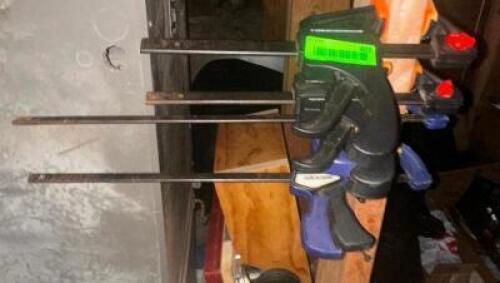 DESCRIPTION: (3) PLASTIC LOCKING CLAMPS LOCATION: BASEMENT THIS LOT IS: ONE MONEY QTY: 1