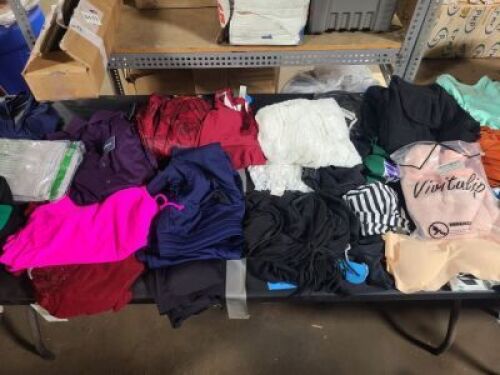 DESCRIPTION: (1) TABLE OF WOMEN'S CLOTHING BRAND/MODEL: MANY INFORMATION: MUST COME INSPECT SIZE: ALL DIFFERENT SIZES QTY: 1