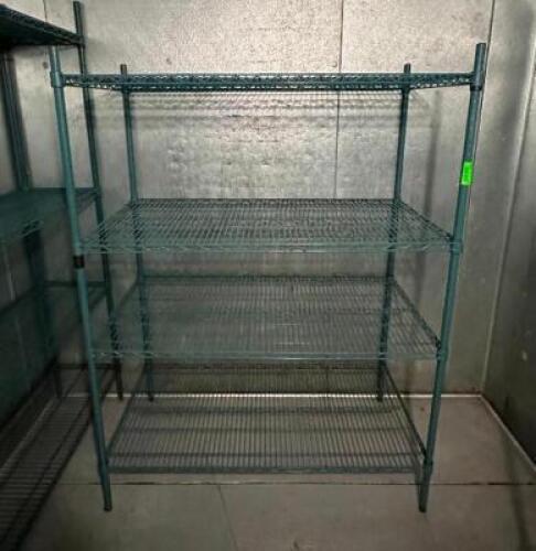 DESCRIPTION: 4-TIER WIRE SHELVING UNIT SIZE: 48"X24"X68" LOCATION: WALK-IN QTY: 1