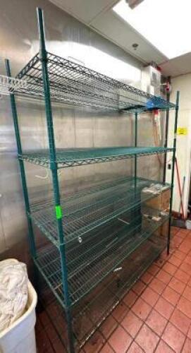 DESCRIPTION: 5-TIER WIRE SHELVING UNIT SIZE: 60"X24"X84" LOCATION: KITCHEN QTY: 1