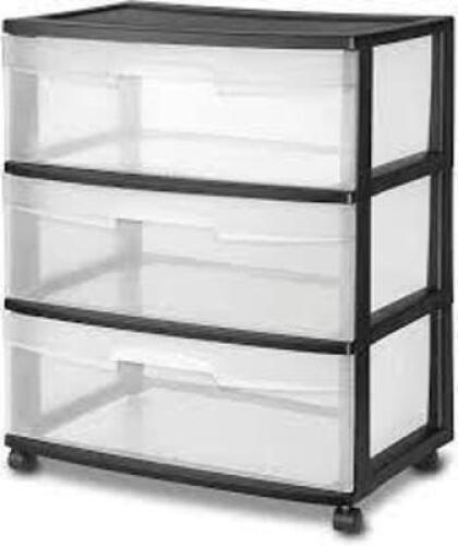 (1) 3 DRAWER CART