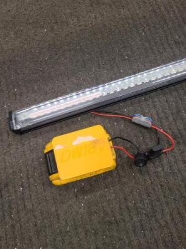DESCRIPTION: (7) LED STRIPS W/DEWALT ADAPTER INFORMATION: INCLUDES (7) LED STRIPS & (1) DEWALT CONVERTER. CONVERTER WILL ALLOW YOU TO POWER LED STRIPS