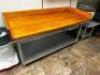 72" BUTCHER BLOCK BAKERY TABLE W/ 4" SIDE AND BACK SPLASH - 2