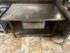48" X 30" STAINLESS LOW TABLE W/ DRAWER