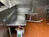 8' X 4' L SHAPED LEFT SIDE STAINLESS SOIL TABLE W/ SPRAY SINK