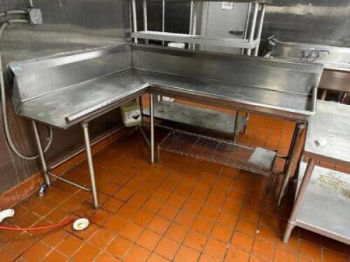 6' X 4' RIGHT SIDE L SHAPED STAINLESS CLEAN TABLE
