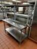 60" X 30" STAINLESS TABLE W/ RISER. - 2