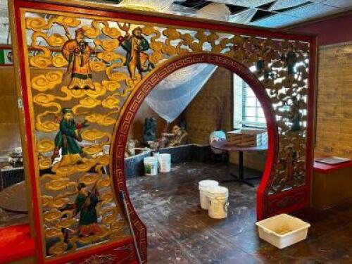 12' CHINESE WOODEN ARCH ROOM DIVIDER