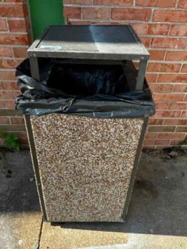 (2) OUTDOOR TRASH CAN ENCLOSURES.