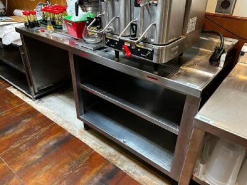 72" X 24" ALL STAINLESS BEVERAGE STATION TABLE.