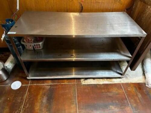 50" X 21" LOW BOY STAINLESS COUNTER / EQUIPMENT STAND.