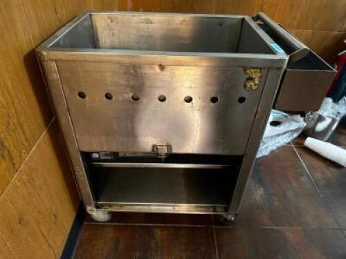STAINLESS WARMING CART W/ BUTANE RANGE BURNER
