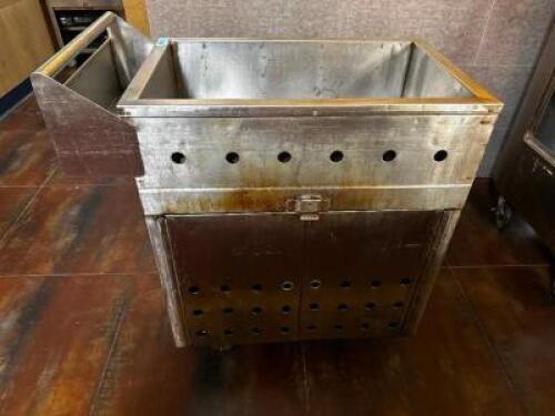 STAINLESS WARMING CART W/ BUTANE RANGE BURNER