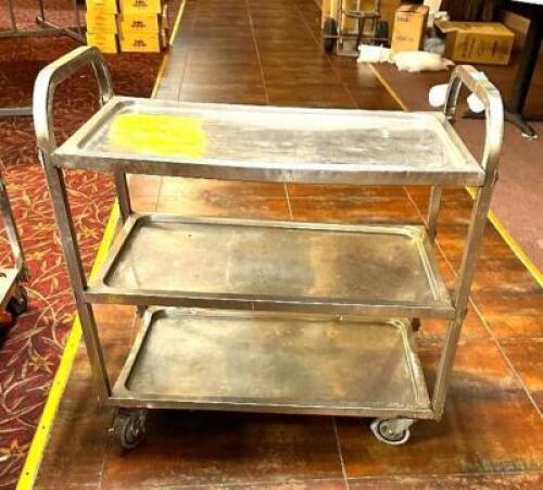 THREE TIER STAINLESS KITCHEN CART / UTILITY CART.