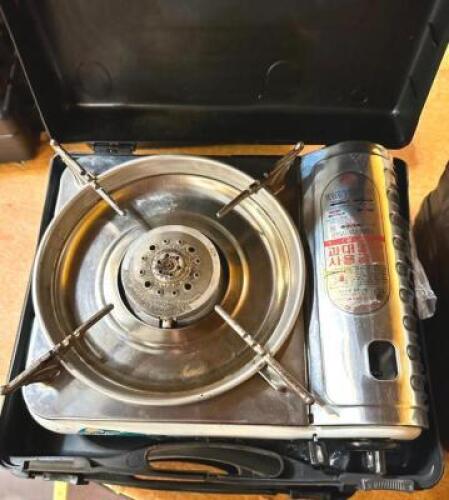 (2) PORTABLE BUTANE RANGES W/ PLASTIC CASES