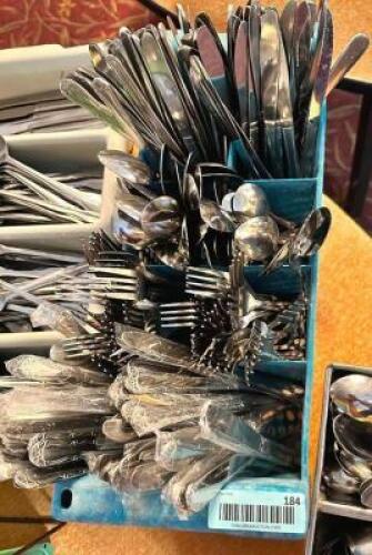 TRAY W/ CONTENTS - ASSORTED STAINLESS SILVERWARE