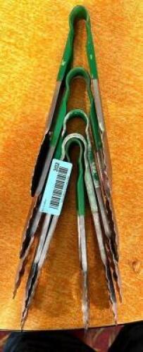 (4) STAINLESS TONGS