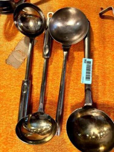 (4) STAINLESS WOK LADLES