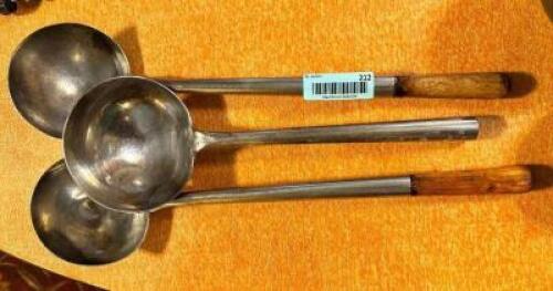 (3) STAINLESS WOK LADLES