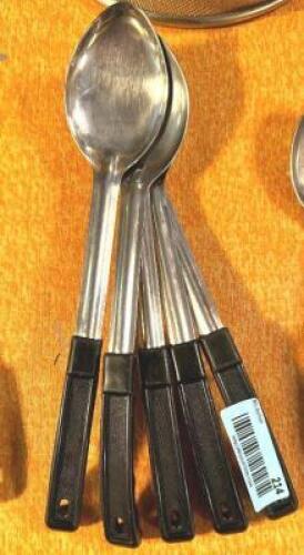 (5) STAINLESS SERVING SPOONS