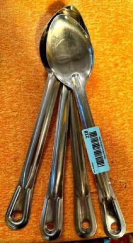 (4) STAINLESS SERVING SPOONS