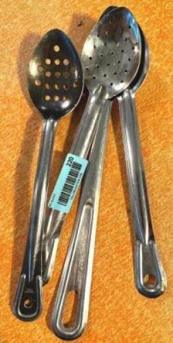 (4) STAINLESS SERVING SPOONS