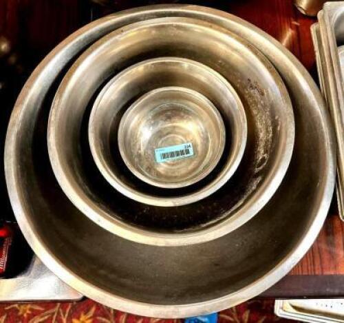 (4) ASSORTED STAINLESS MIXING BOWLS