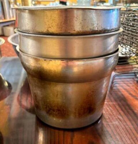 (2) 9" ROUND STAINLESS INSERTS