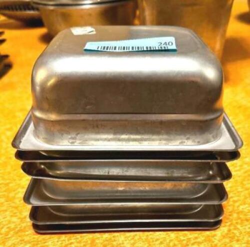 (6) 1/6 SIZE STAINLESS INSERTS
