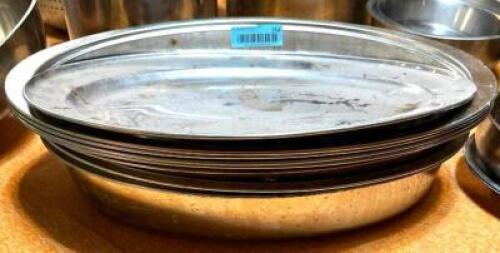 (1) LOT OF ASSORTED METAL PLATTERS
