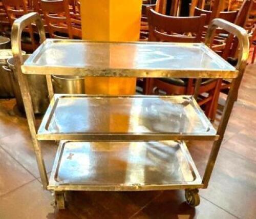 THREE TIER STAINLESS KITCHEN CART / UTILITY CART.