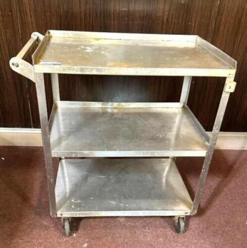 THREE TIER STAINLESS KITCHEN CART / UTILITY CART.