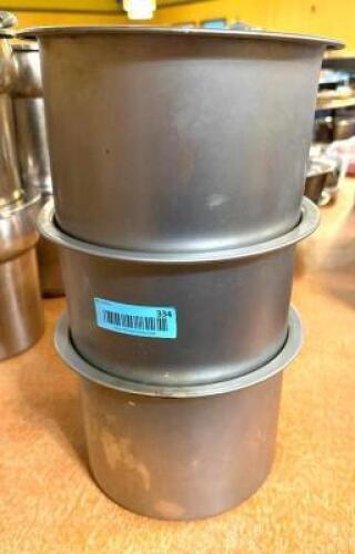(3) 9" ROUND CONTAINERS.