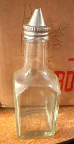 (24) GLASS OIL / VINEGAR CONTAINERS.